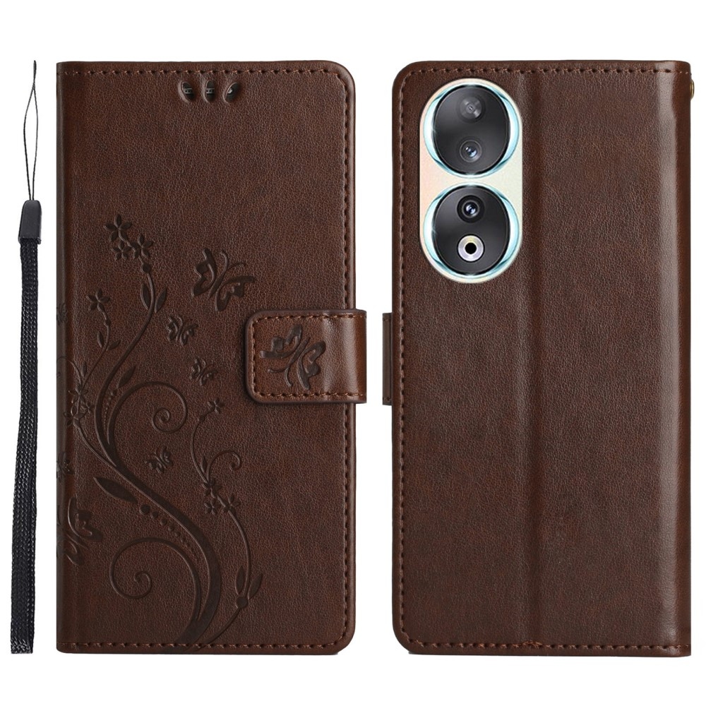 Virágok könyvtáska Honor 90 - barna