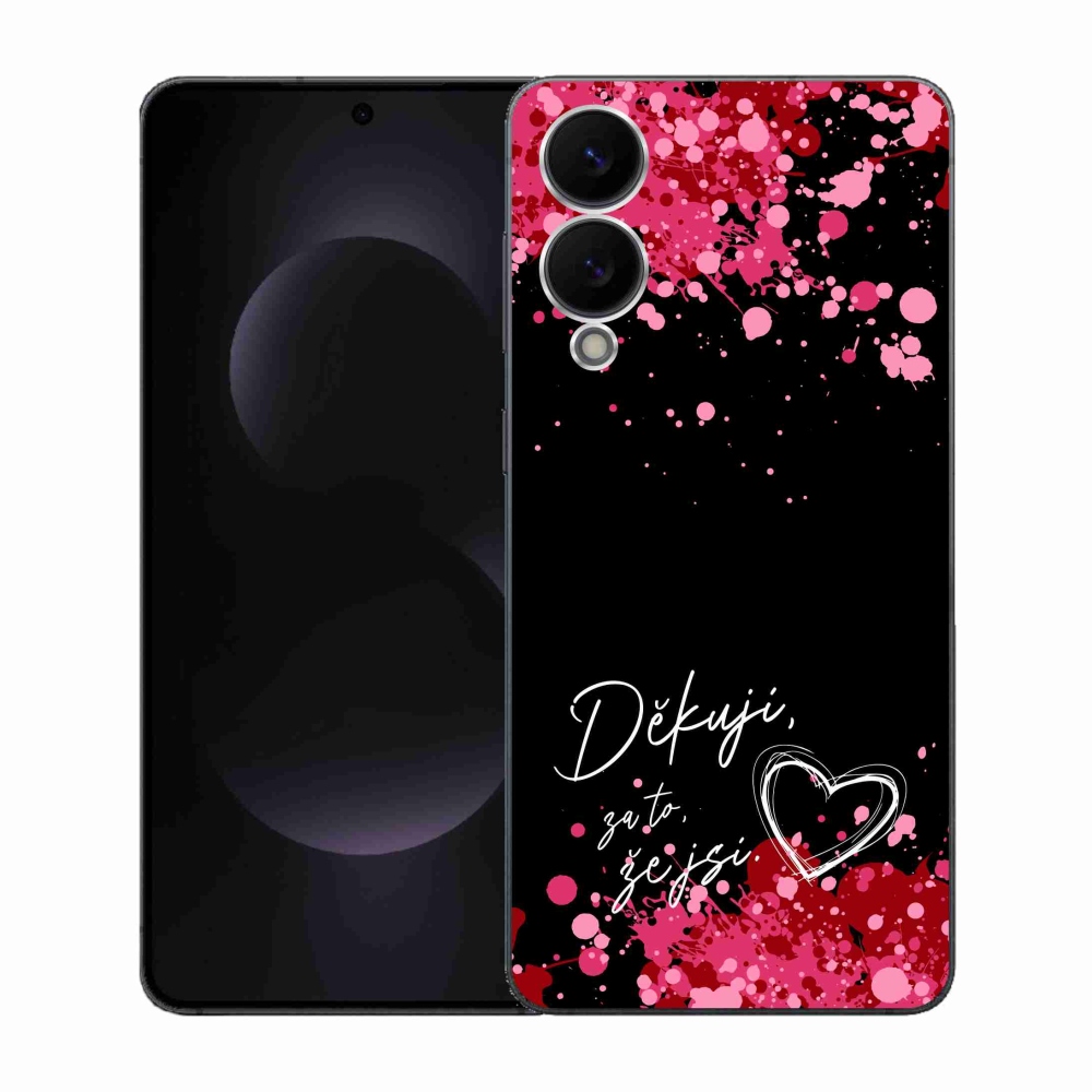 Gél borítás mmCase Samsung Galaxy S25 Edge készülékhez - text in love 2 fekete háttér