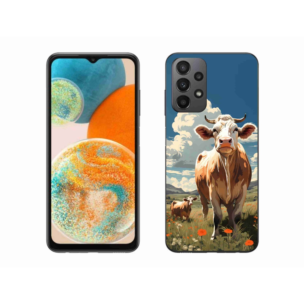 Gél borítás mmCase Samsung Galaxy A23 4G/5G készülékhez - tehenek a réten