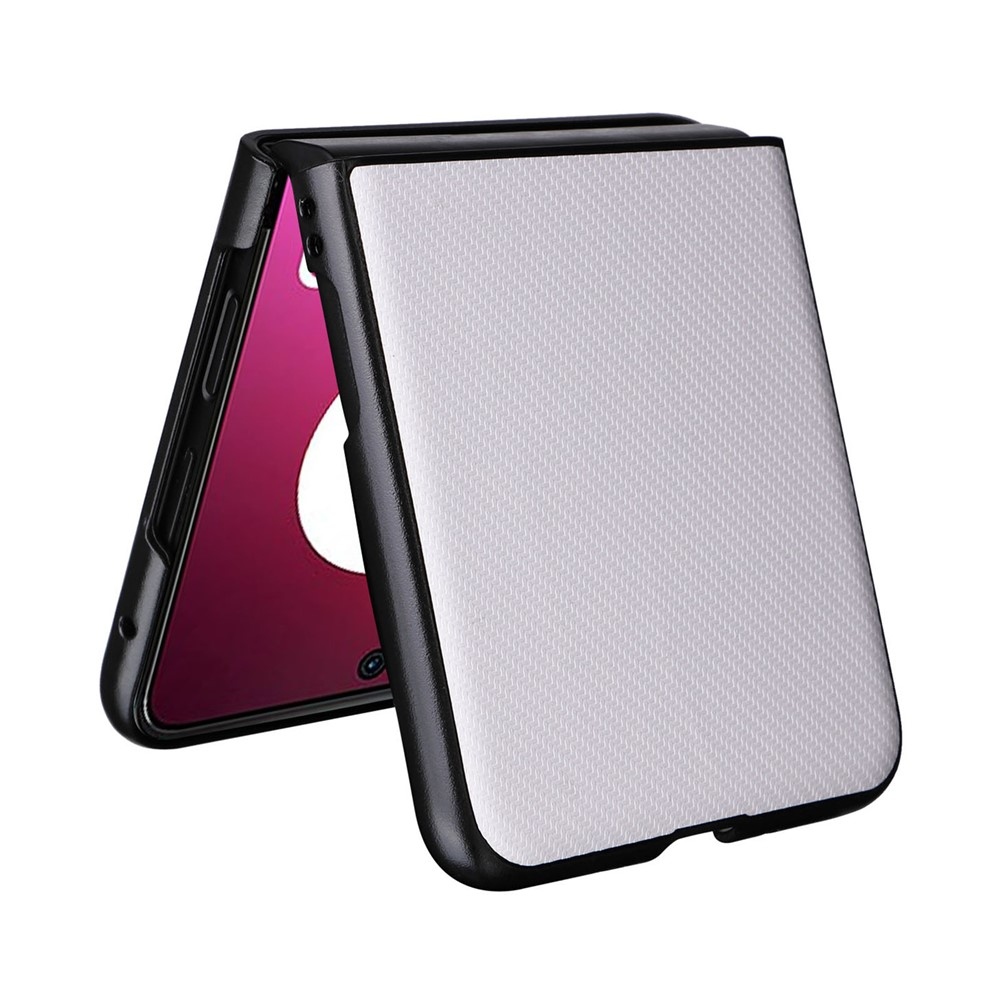 Textúrás műanyag borítás műbőrrel a Motorola Razr 40 Ultra 5G készülékre - fehér