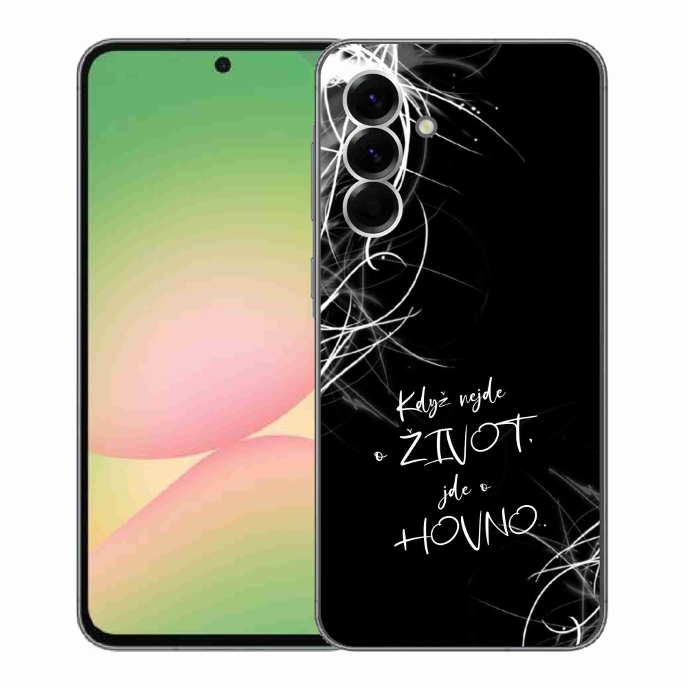 Gél borítás mmCase Samsung Galaxy A56 5G - vicces szöveg 16 fekete háttér