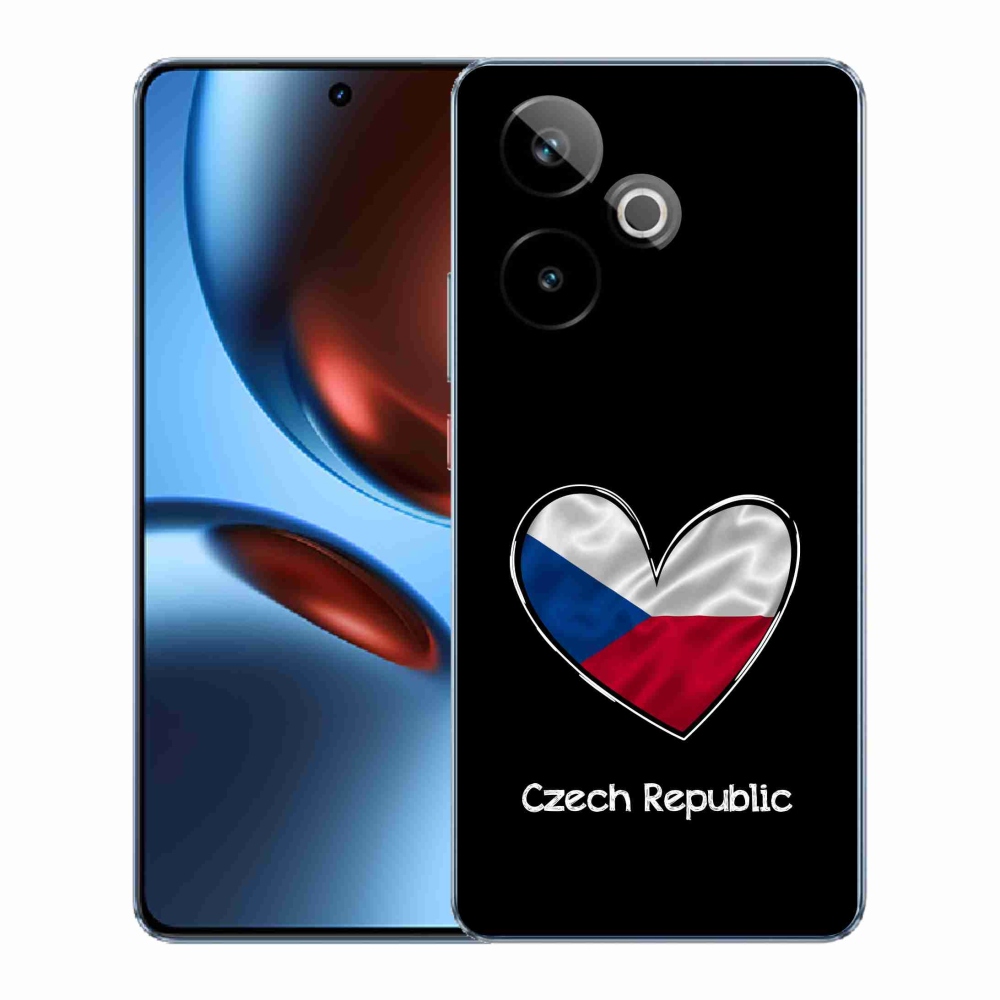 Rugalmas zselés tok mmCase a Realme GT 7 5G/GT 7T 5G képével - szív zászló fekete háttérrel