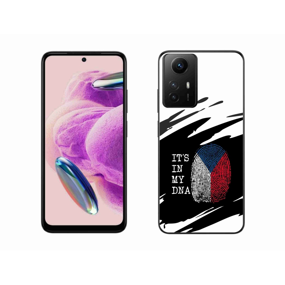 Gél borító mmCase a Xiaomi Redmi Note 12S - zászlós ujjlenyomat fekete és fehér háttérrel