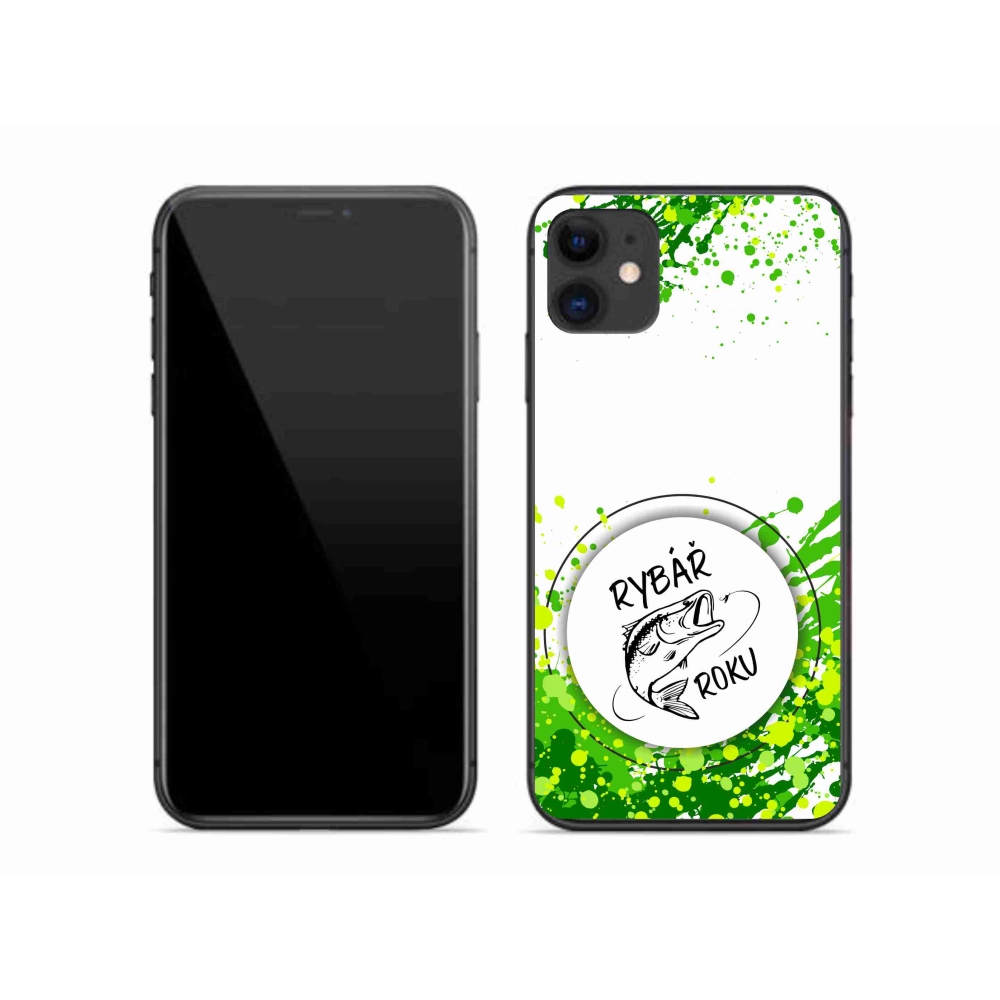 Zselés borítás mmCase iPhone 11 készülékhez - Az év halászának fehér háttere