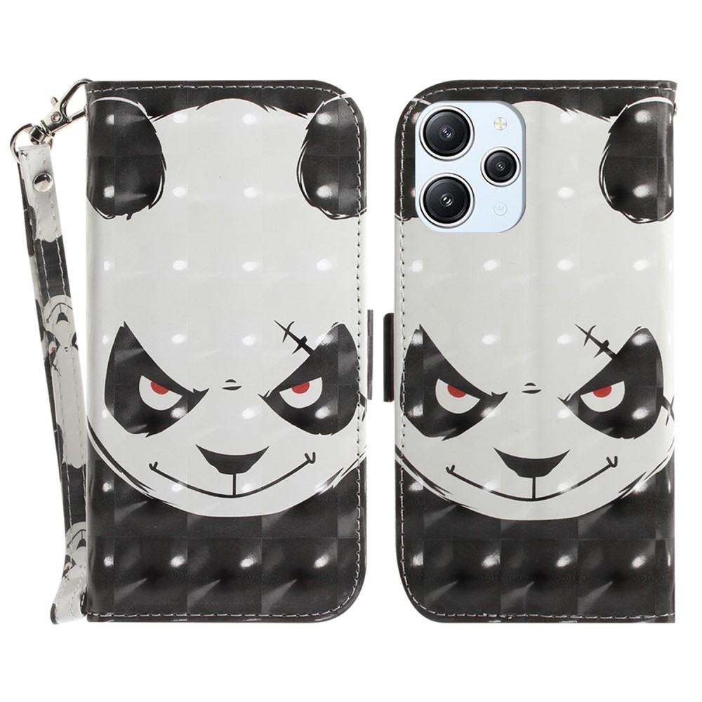 Nyomtatott könyv tok a Xiaomi Redmi 12 4G/5G készülékhez - angry panda