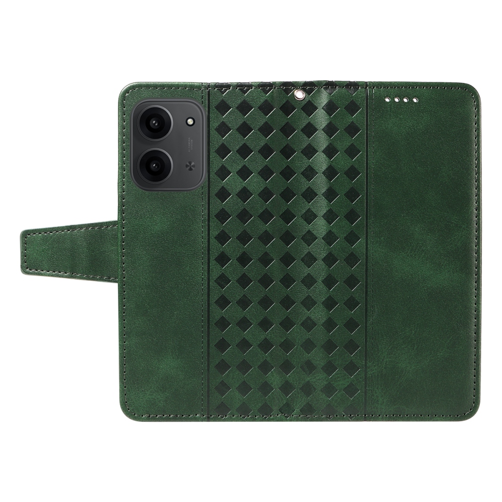 Rácsos könyv tok Xiaomi Redmi 15C 4G/5G (173mm) - zöld