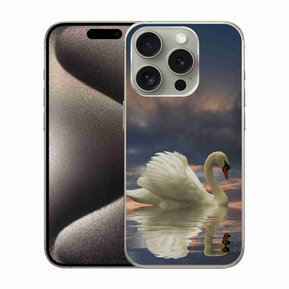 Zselés borítás mmCase iPhone 15 Pro készülékhez - hattyú