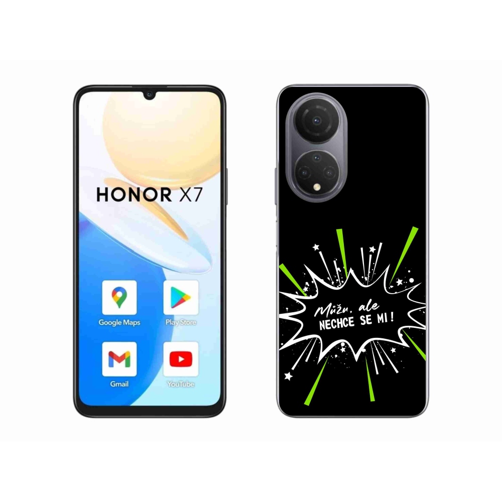 Gél borító mmCase a Honor X7 készülékhez - vicces szöveg 11 fekete háttér