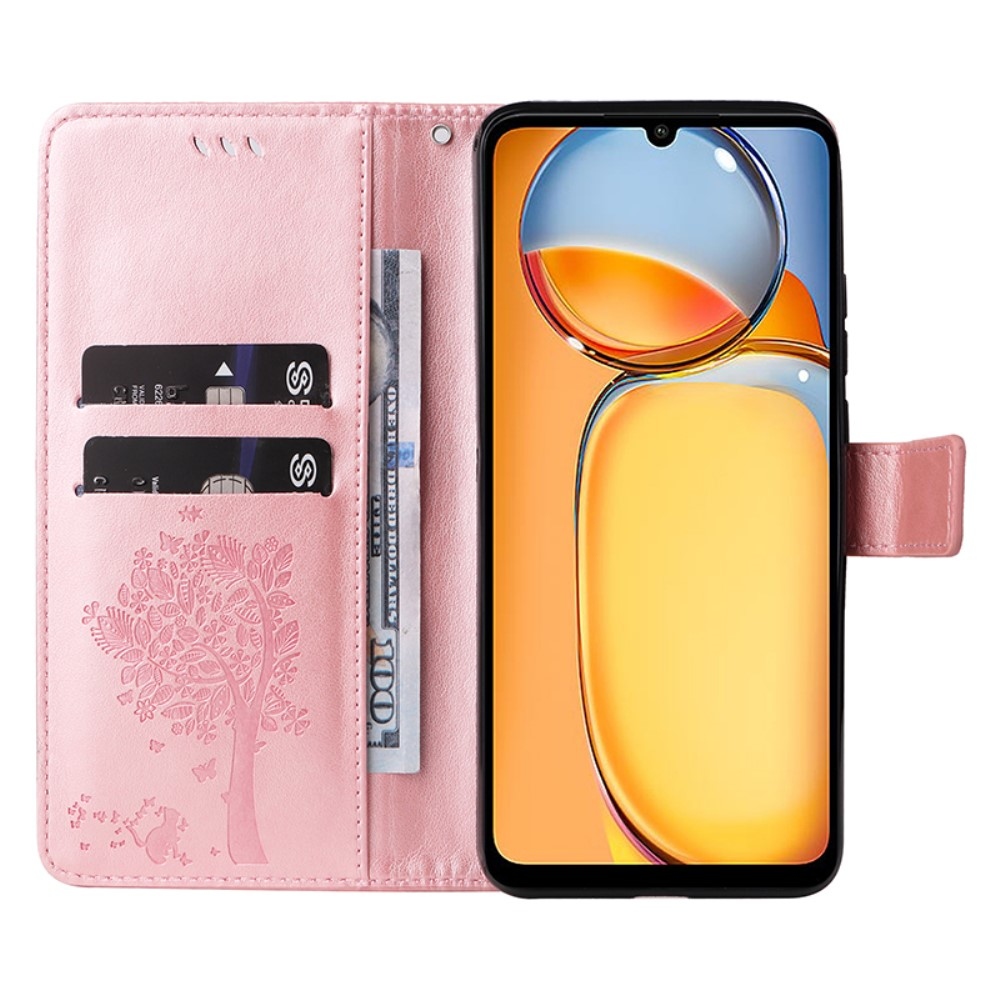 Fák könyv tokja Xiaomi Poco C65/Redmi 13C - rózsaarany