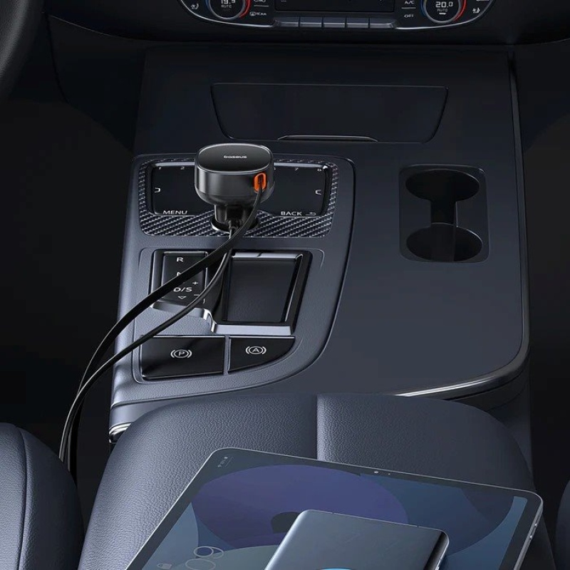 Baseus Enjoyment Pro USB-C 60 W-os autós töltő, Cluster Black