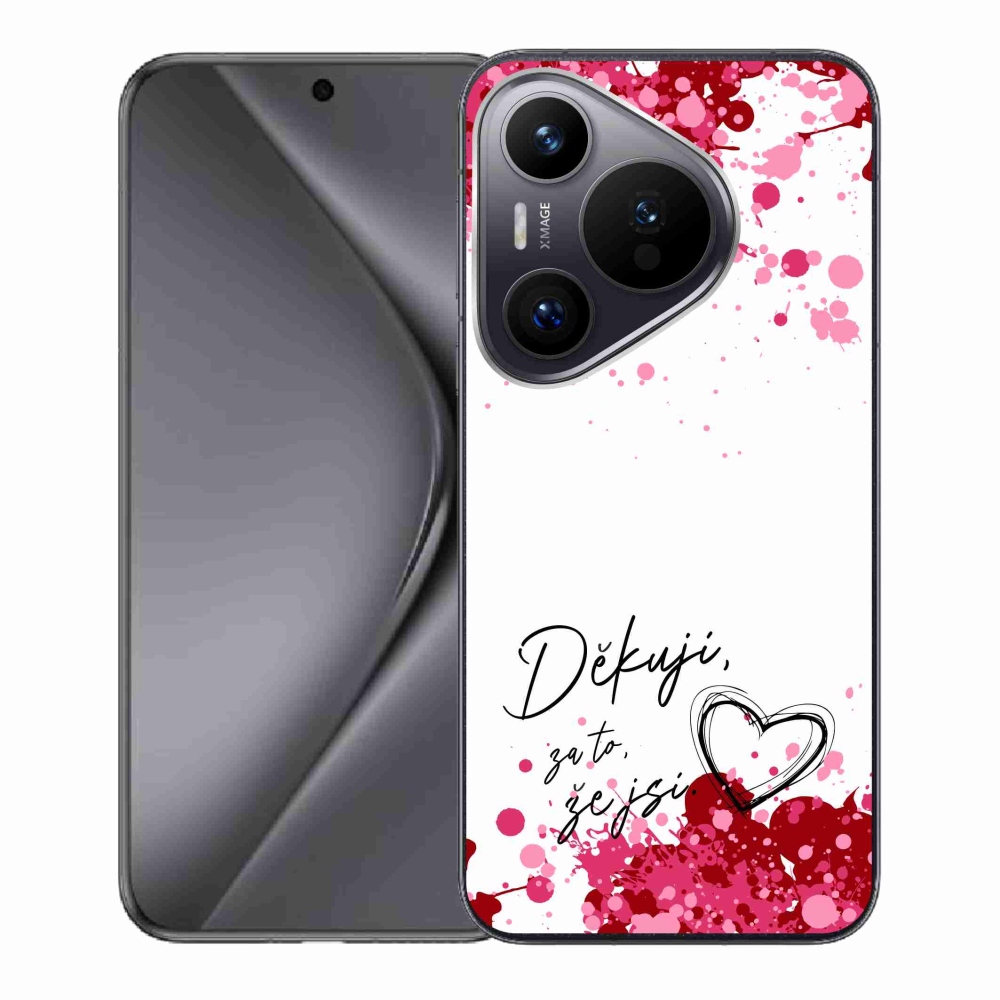 Gél borító mmCase a Huawei Pura 70 készülékhez - szerelmes szöveg 2 fehér háttérrel