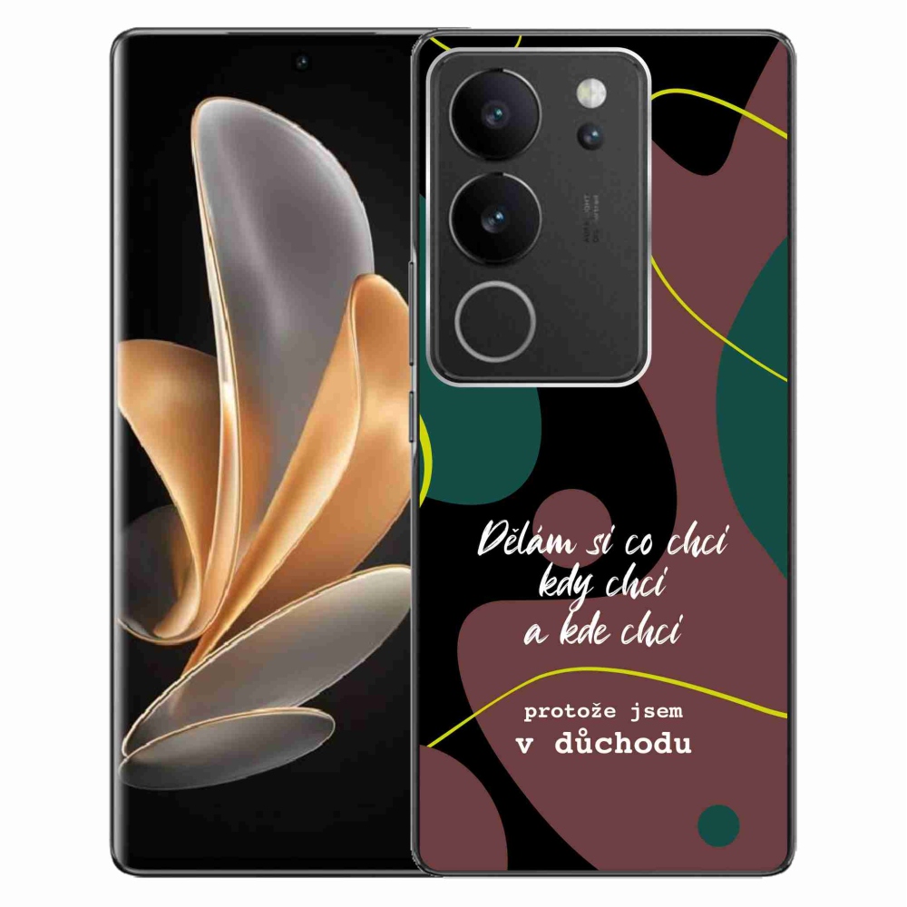 Gél borító mmCase a Vivo V29 5G készülékhez - vicces szöveg 10 fekete háttér