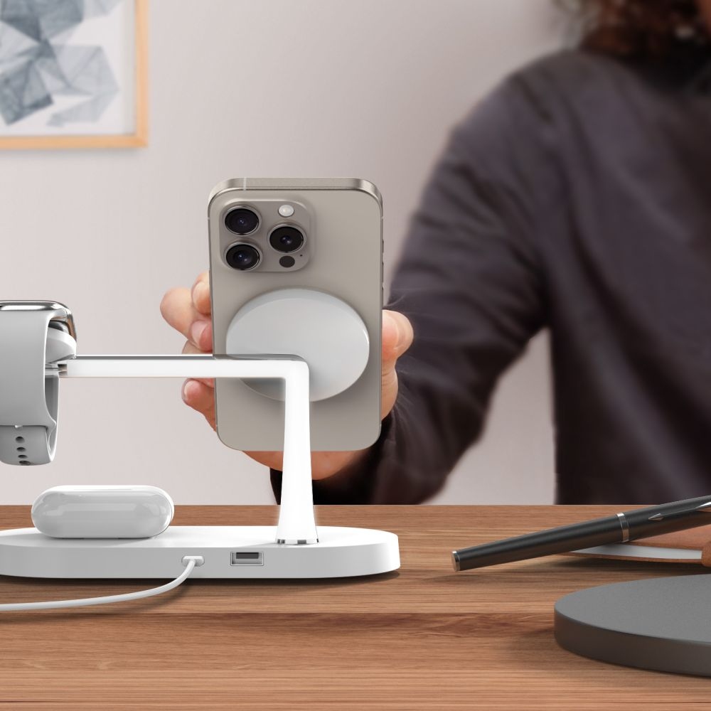 Tech-Protect A12 3in1 töltőállvány - fehér