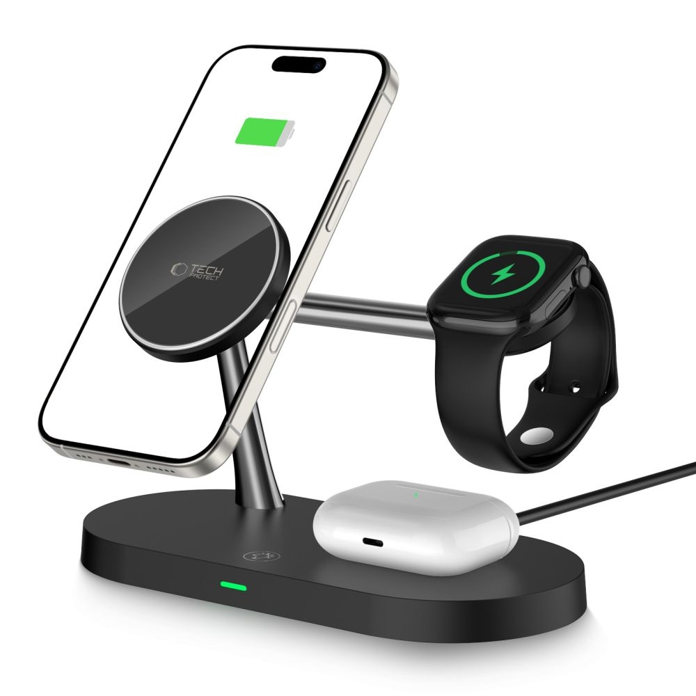 Tech-Protect A12 3in1 töltőállvány - fekete