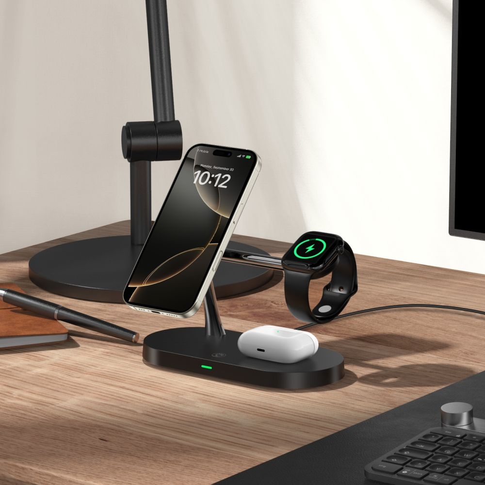 Tech-Protect A12 3in1 töltőállvány - fekete