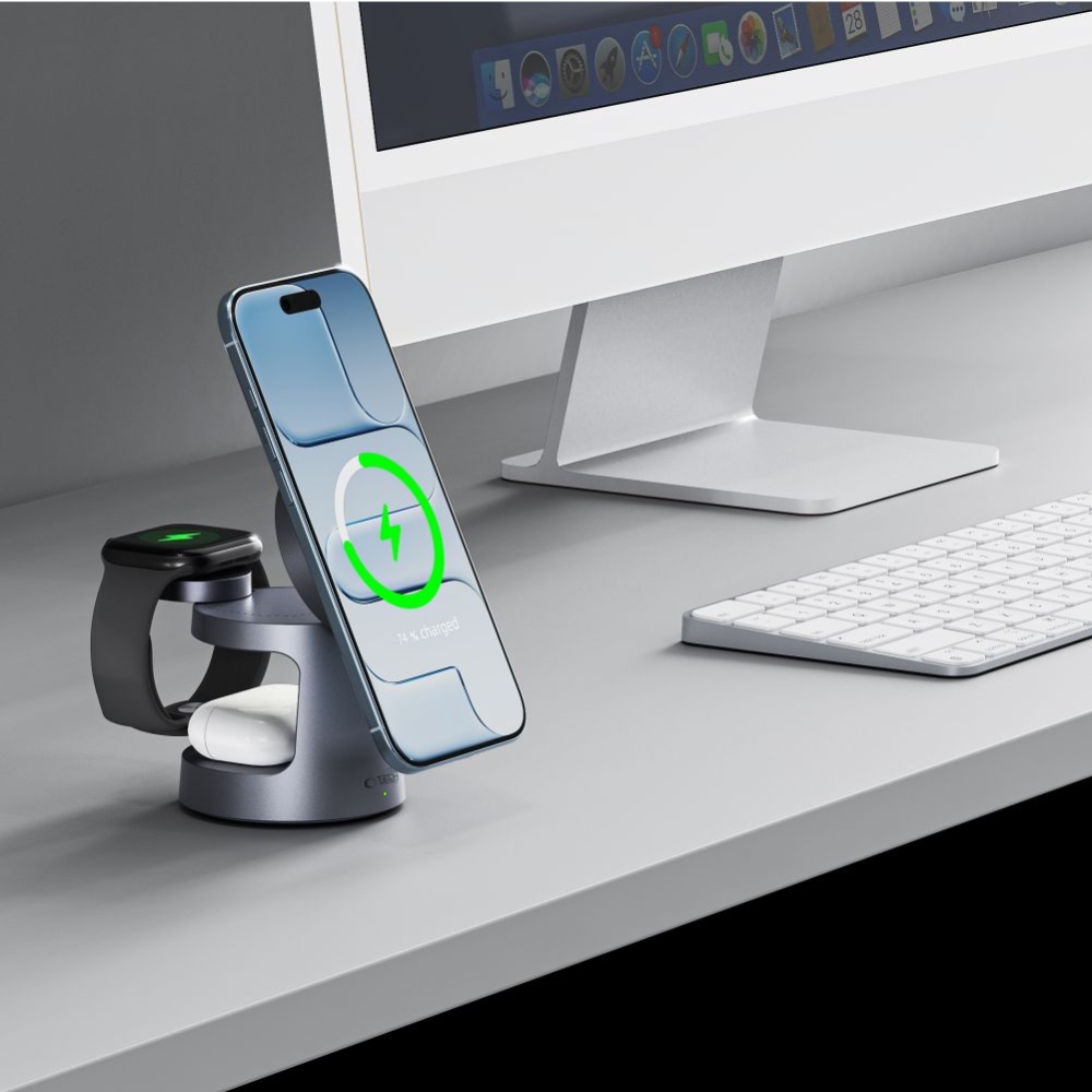 Tech-Protect A48 A48 3in1 MagSafe töltő 25W Qi2.2 - szürke