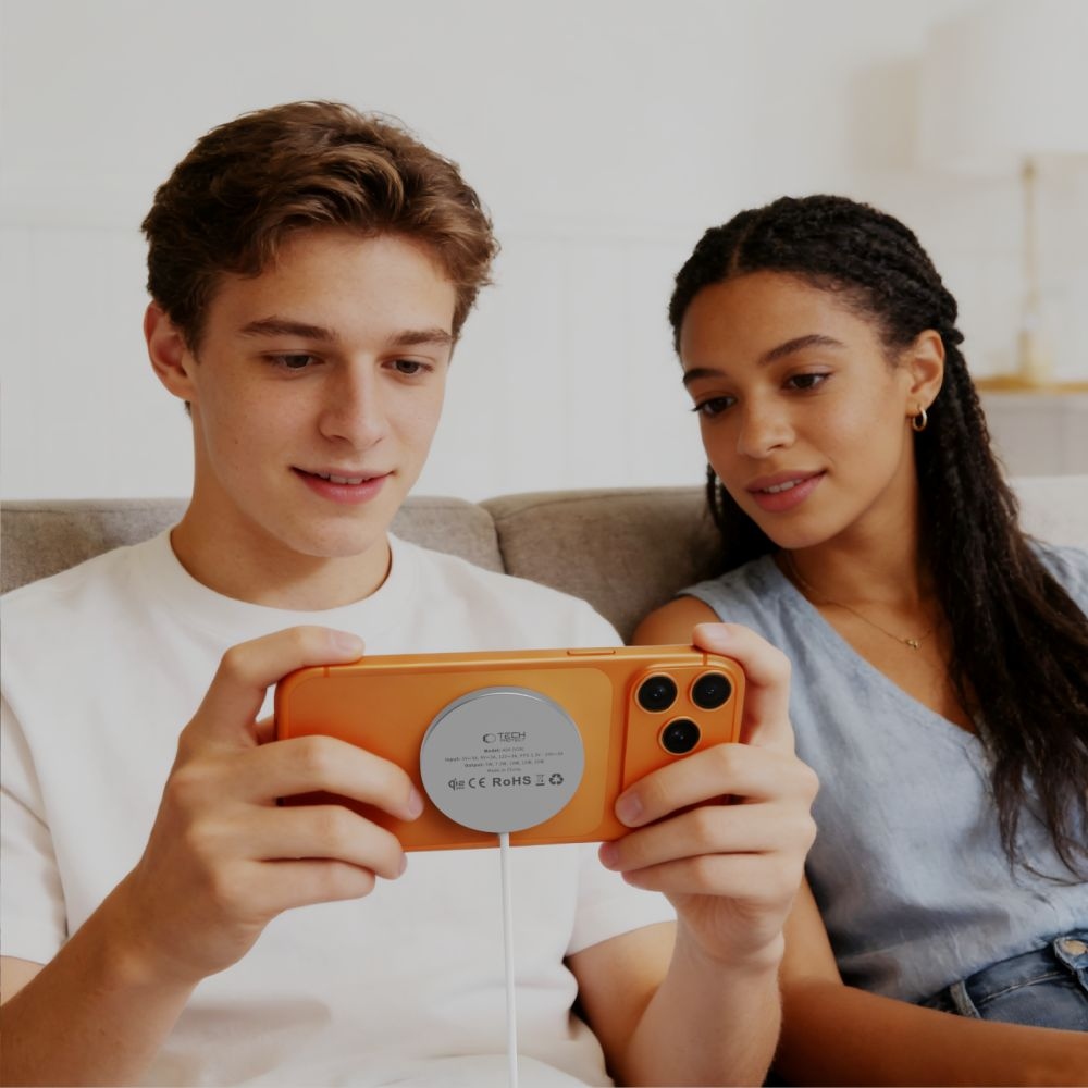 Tech-Protect A50 mágneses MagSafe 25W Qi2.2 vezeték nélküli töltő - fehér