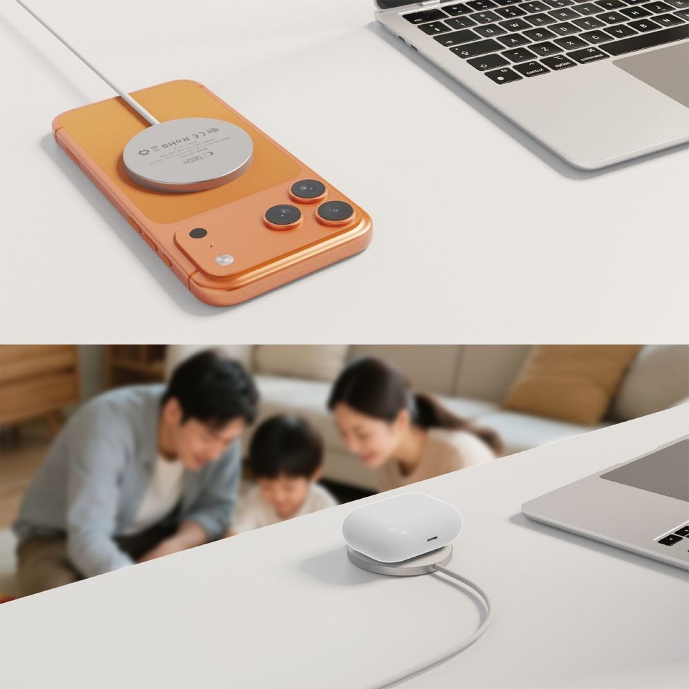 Tech-Protect A50 mágneses MagSafe 25W Qi2.2 vezeték nélküli töltő - fehér