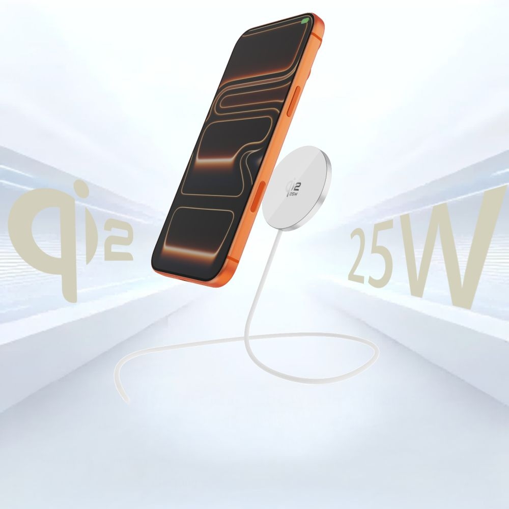 Tech-Protect A50 mágneses MagSafe 25W Qi2.2 vezeték nélküli töltő - fehér