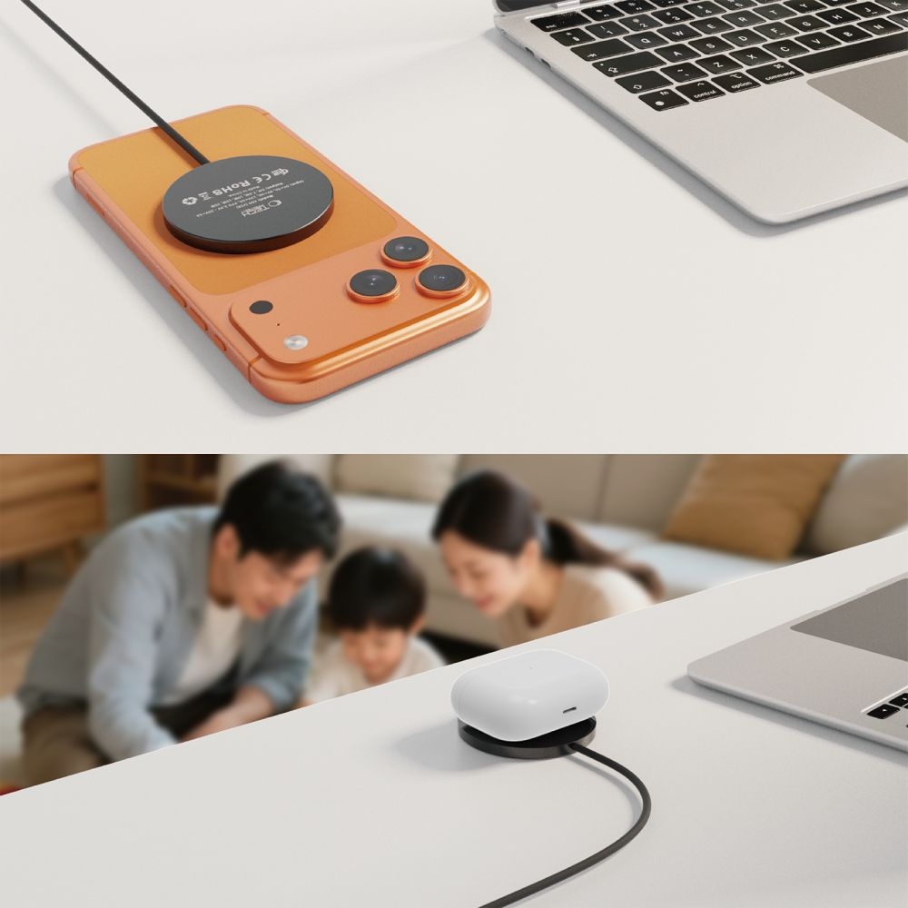 Tech-Protect A50 mágneses MagSafe 25W Qi2.2 vezeték nélküli töltő - Fekete