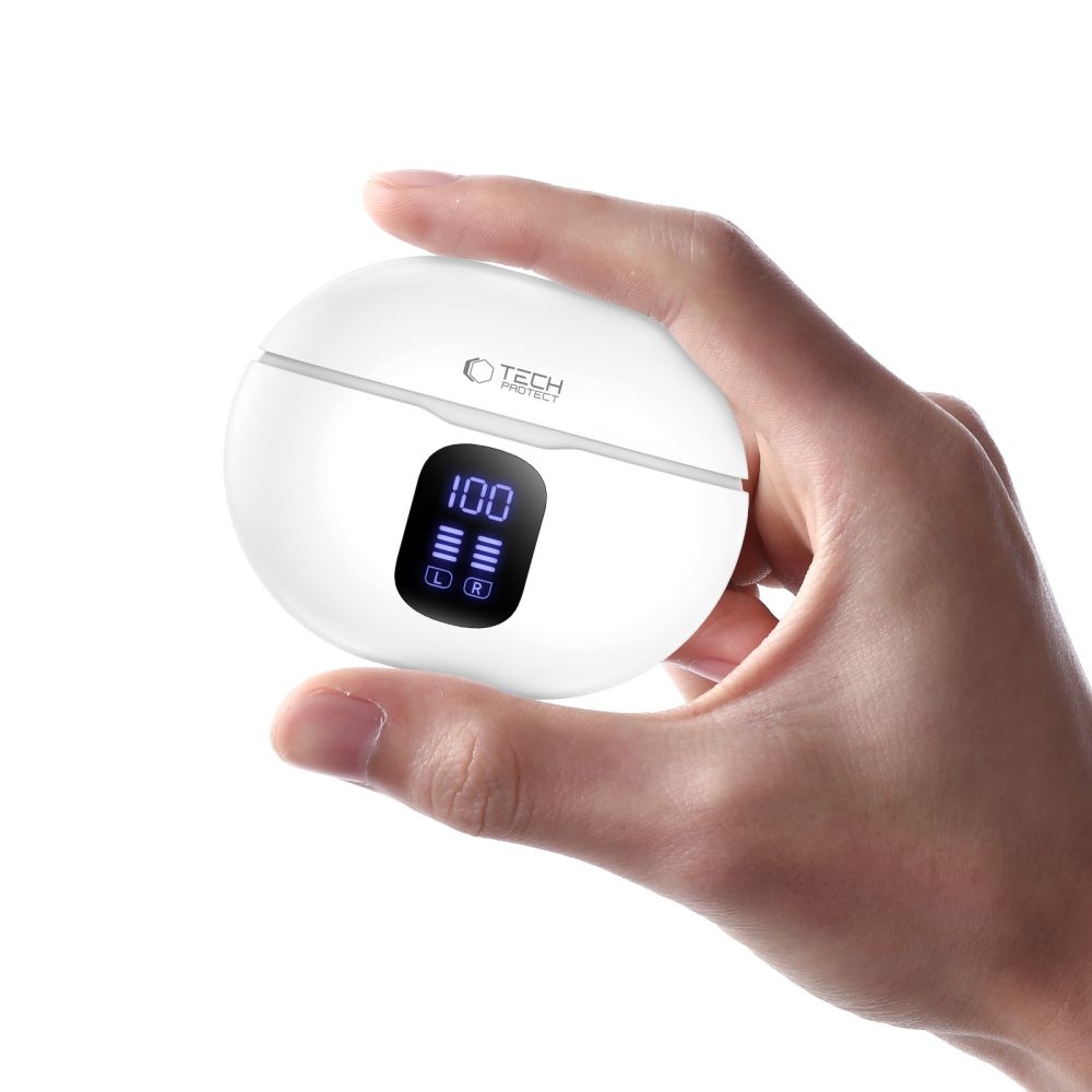 Tech-Protect vezeték nélküli UltraBoost TWS fülhallgató Pro G2 - fehér