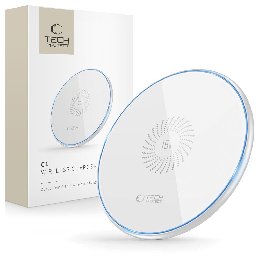 Tech-Protect C1 vezeték nélküli töltő 15W - fehér