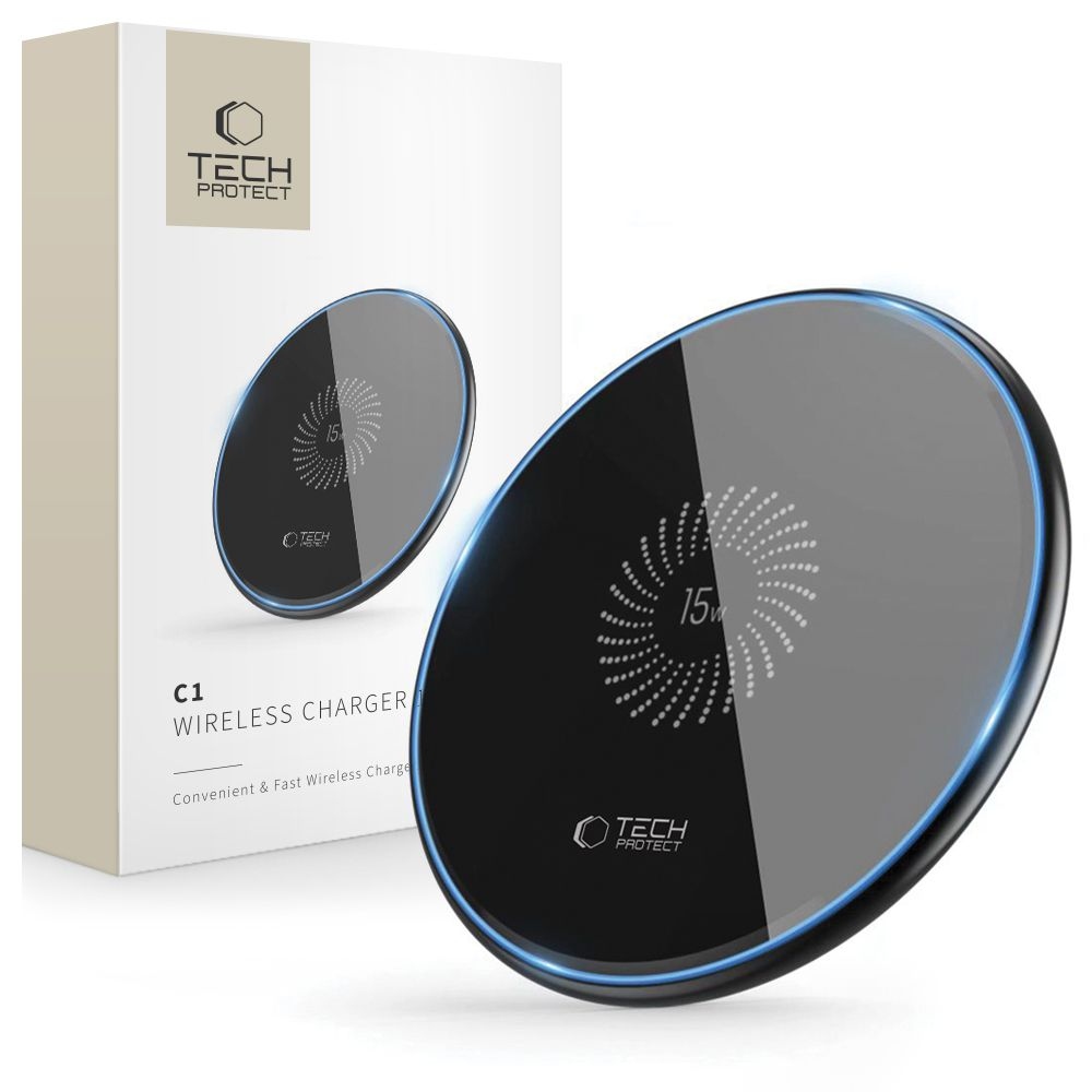 Tech-Protect C1 vezeték nélküli töltő 15W - fekete