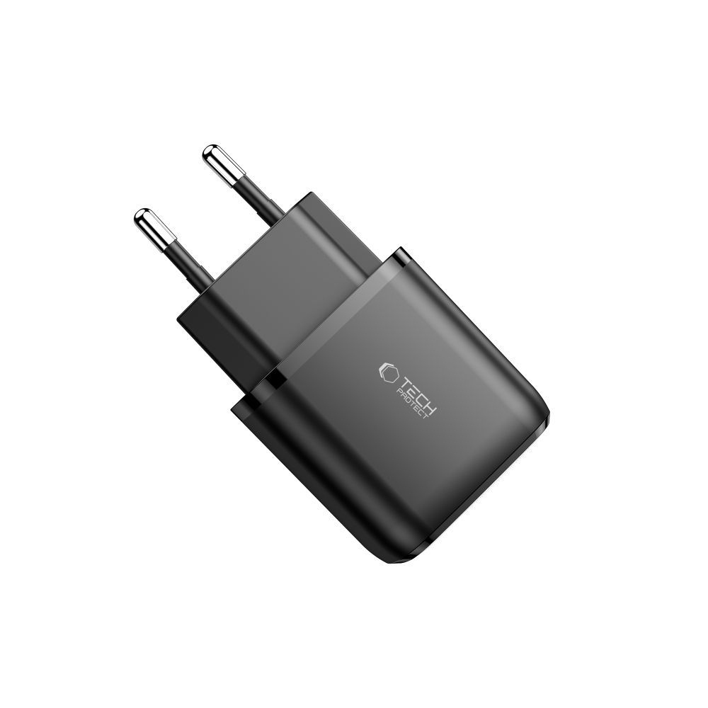 Tech-Protect C20W 2 portos hálózati töltő PD20W/QC3.0 - fekete