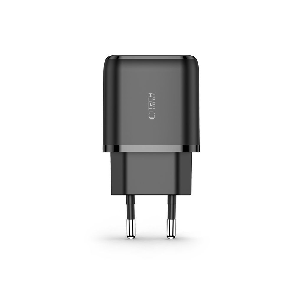 Tech-Protect C20W 2 portos hálózati töltő PD20W/QC3.0 - fekete