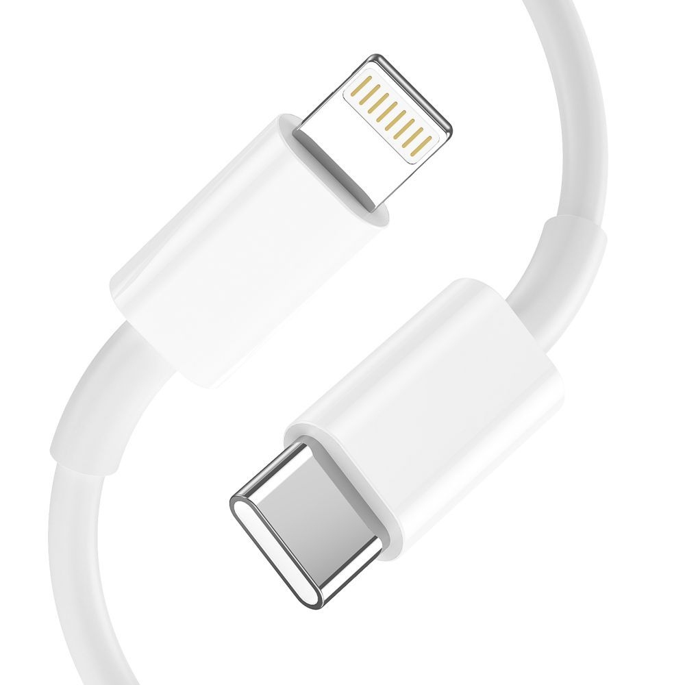 Tech-Protect C20W PD20W/QC3.0 2 portos töltő + USB-C / Lightning kábel - fehér