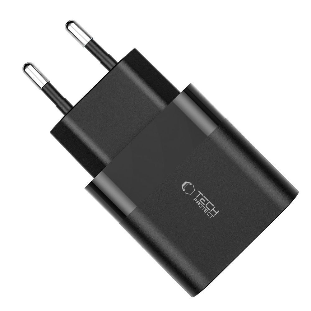 Tech-Protect C30W 2 portos hálózati töltő PD30W/QC3.0 - fekete színben