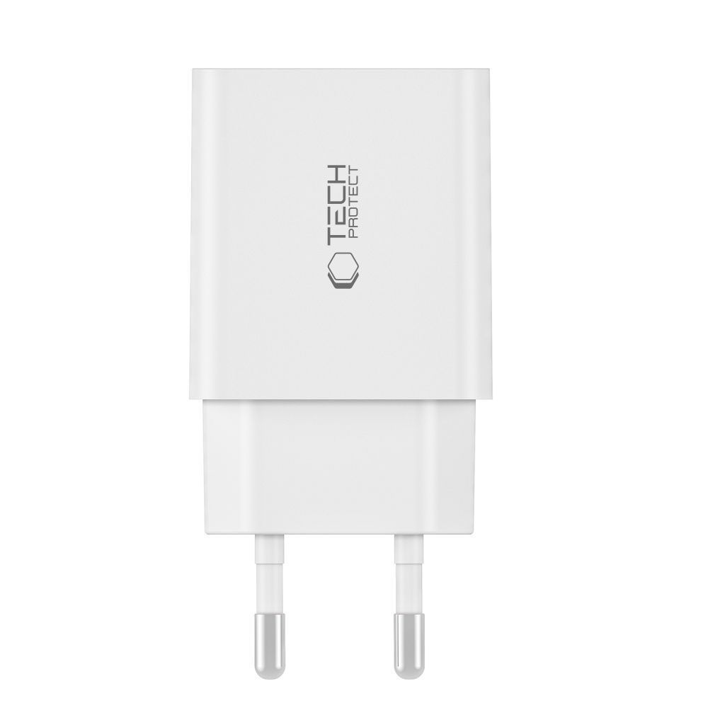 Tech-Protect C35W 2 portos PD35W töltő + villám/USB-C kábel - fehér