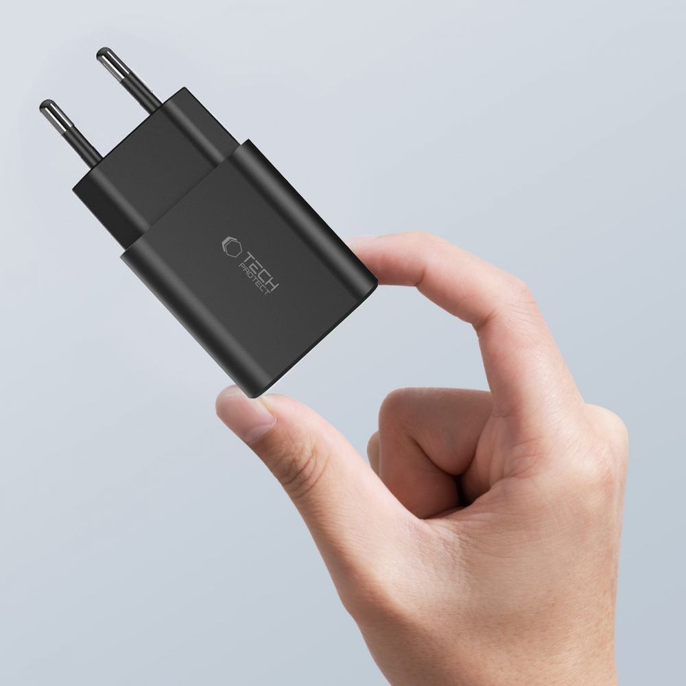 Tech-Protect C35W 2 portos PD35W töltő + USB-C/USB-C kábel - fehér