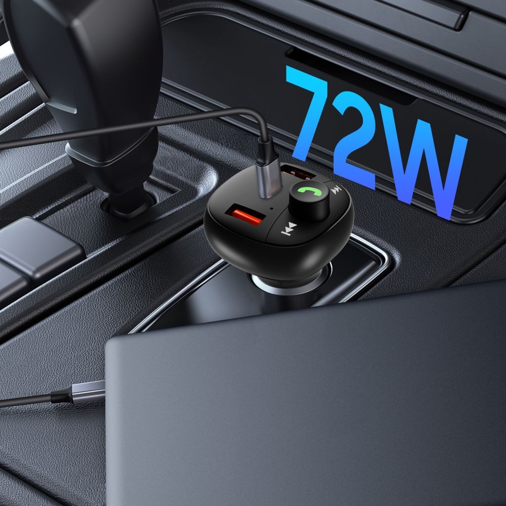 Tech-Protect CC06 PD73W adóvevő bluetooth FM adóval - fekete