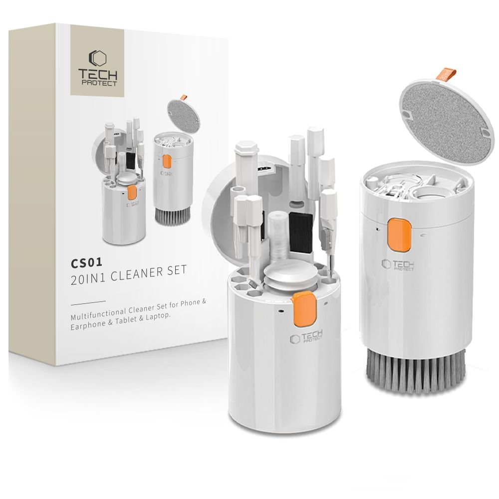 Tech-Protect CS01 20in1 tisztító készlet elektronikához - fehér