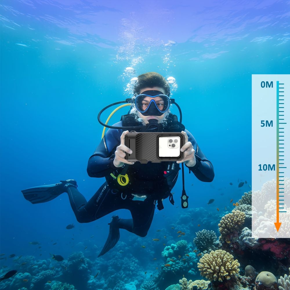 Tech-Protect IPX8 Pro univerzális vízálló búvártáska - fekete/szürke