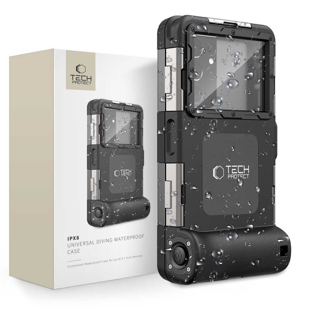 Tech-Protect IPX8 univerzális vízálló búvártáska - fekete