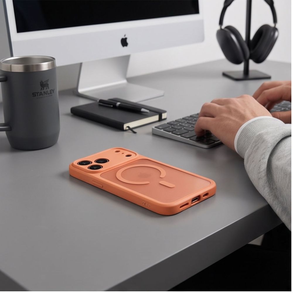 Tech-Protect BasicMag tok MagSafe-vel az iPhone 17 Pro Max/18 Pro Max-hoz – narancssárga