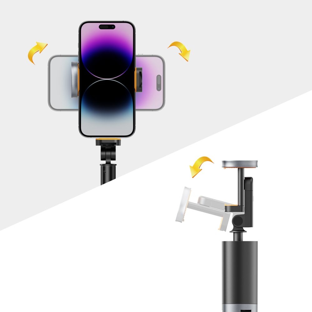 Tech-Protect L08S Bluetooth szelfibot kihúzható állvánnyal és távirányítóval - fekete színben