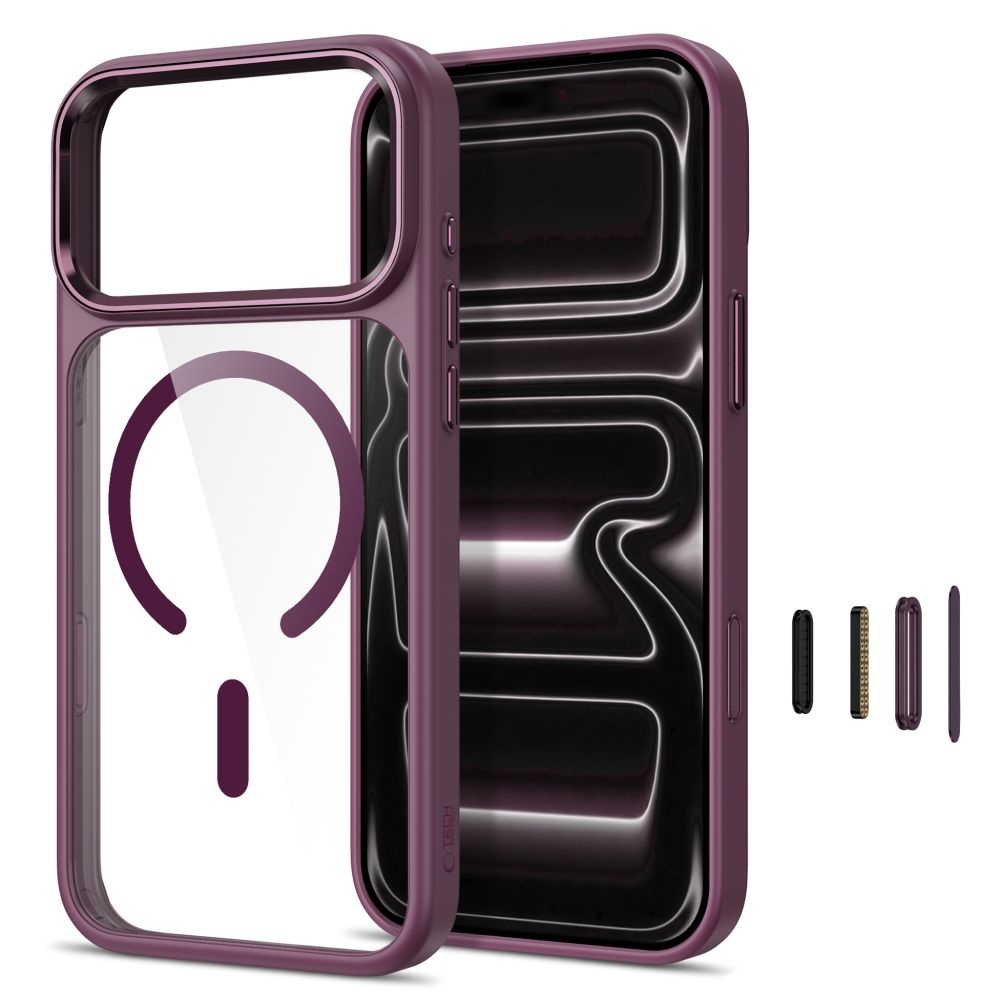 Tech-Protect Magmat MagSafe CC tok iPhone 17 Pro/18 Pro-hoz – bordó