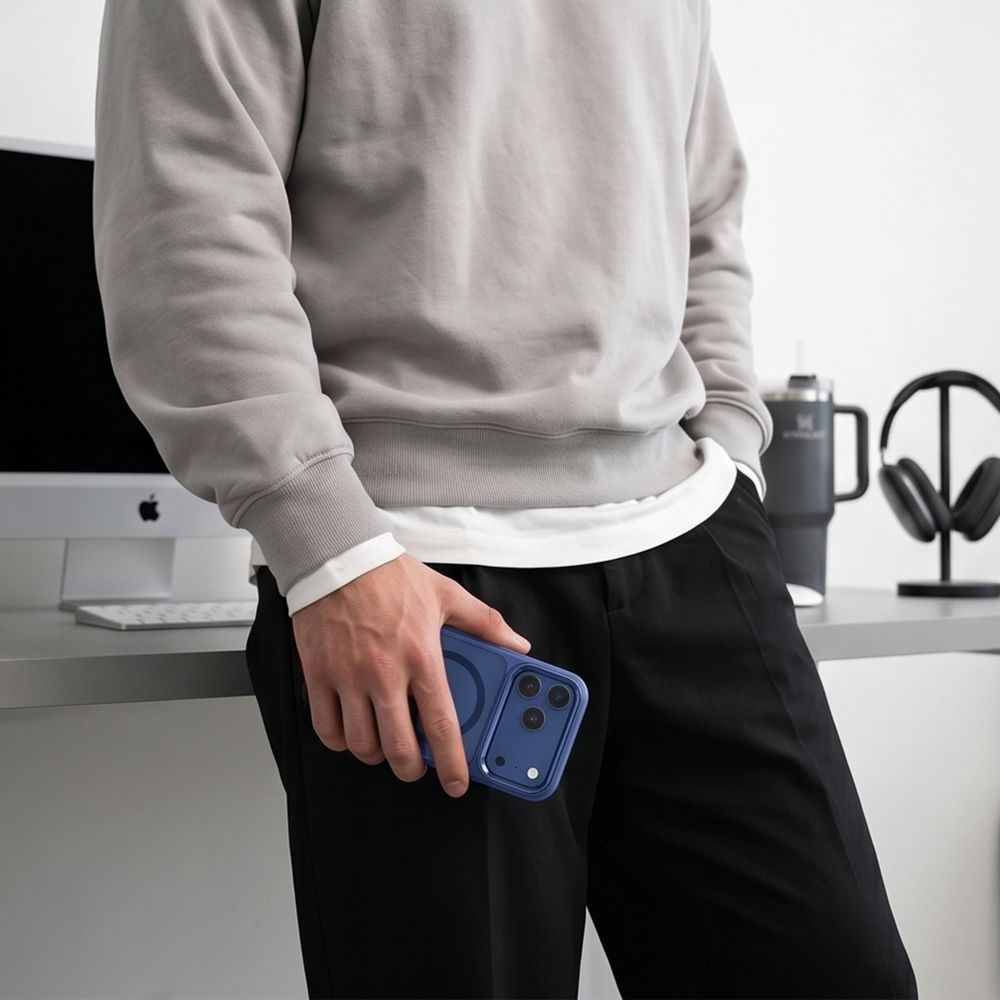 Tech-Protect Magmat MagSafe CC tok iPhone 17 Pro Max/18 Pro Max készülékekhez – sötétkék