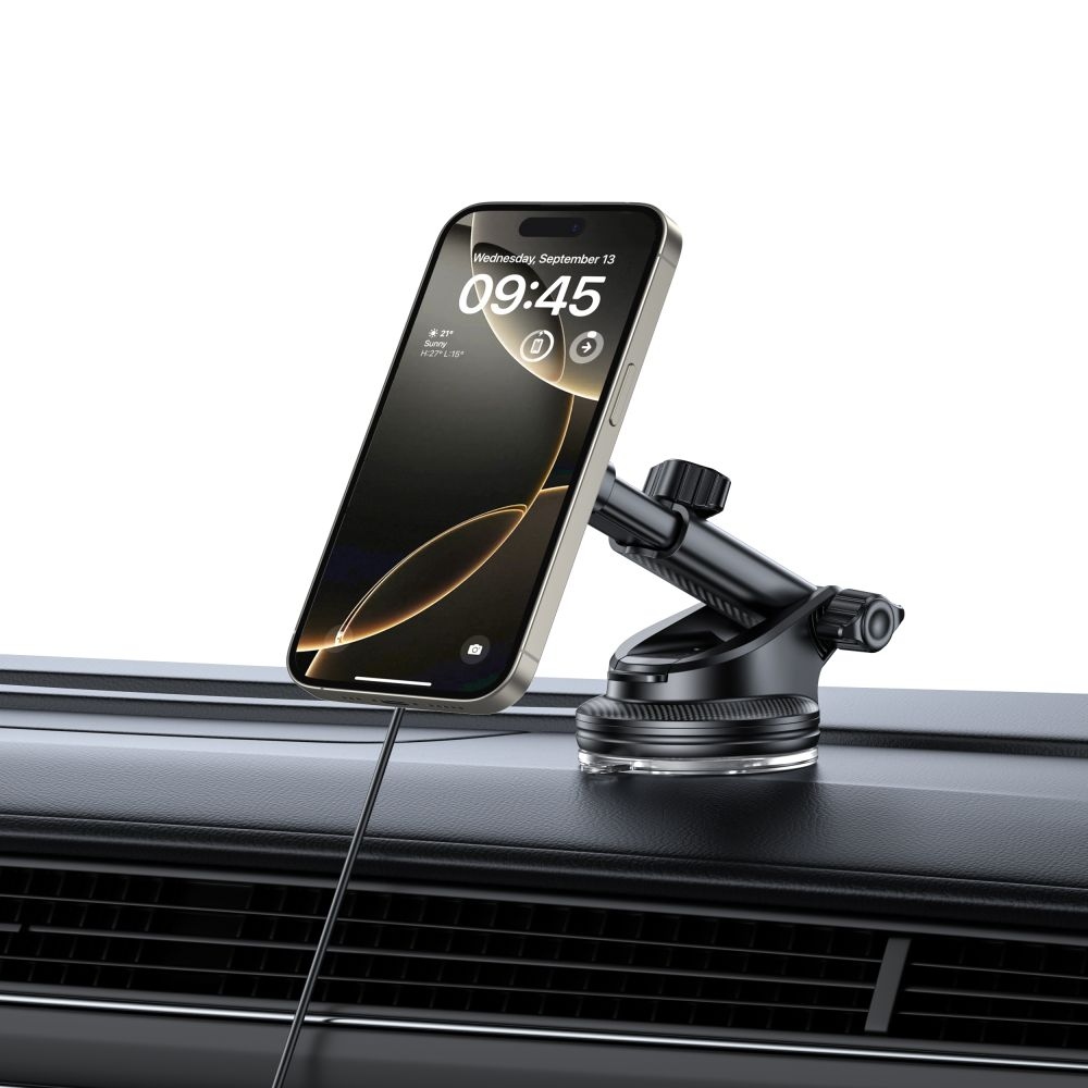 Tech-Protect MM15W-V10 MagSafe vezeték nélküli töltőtartó műszerfalra és szellőzésre - fekete színű