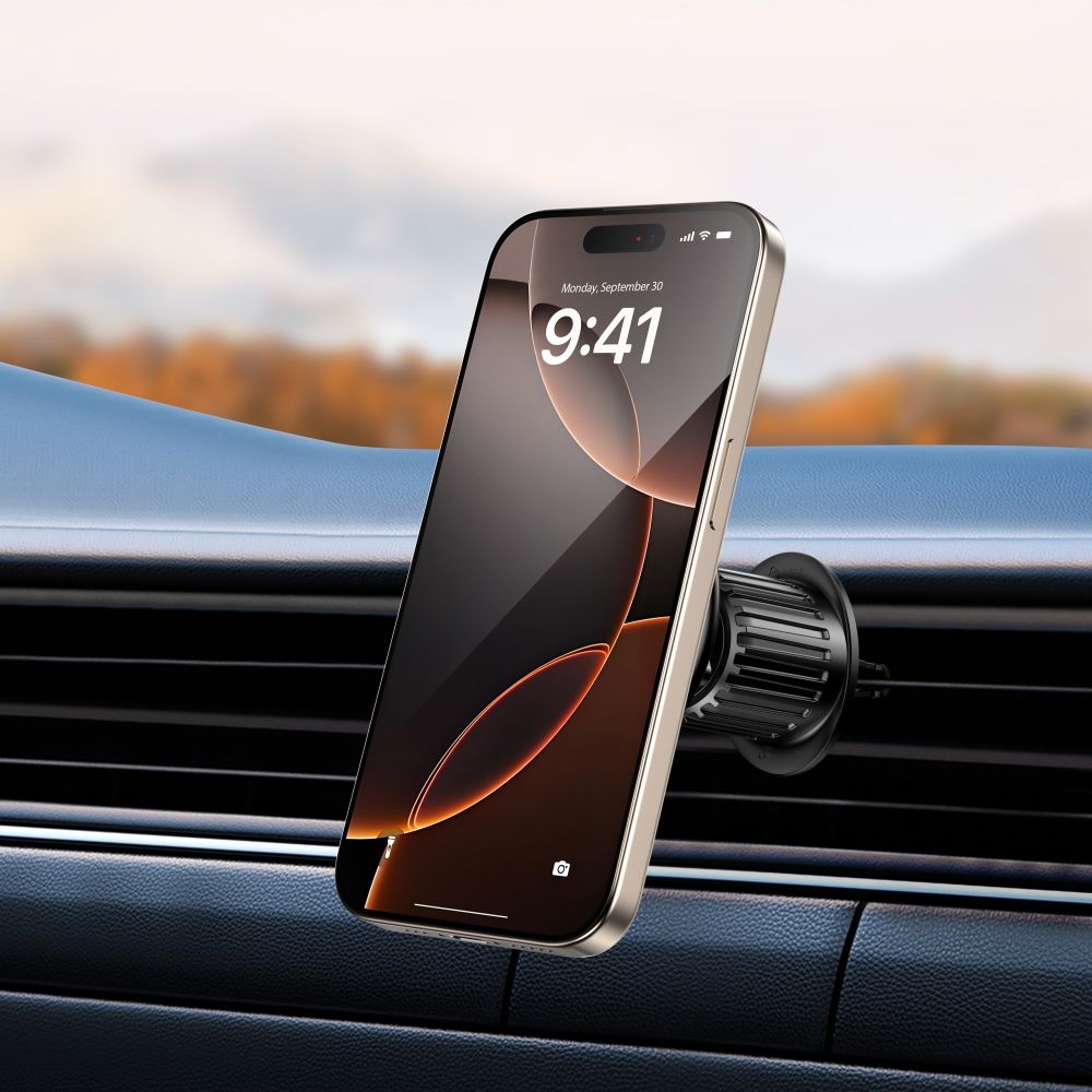 Tech-Protect MM15W-V10 MagSafe vezeték nélküli töltőtartó műszerfalra és szellőzésre - fekete színű