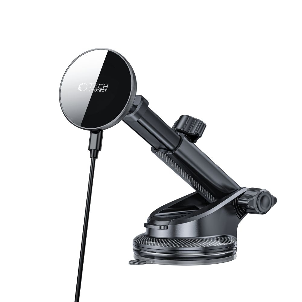 Tech-Protect MM15W-V10 MagSafe vezeték nélküli töltőtartó műszerfalra és szellőzésre - fekete színű