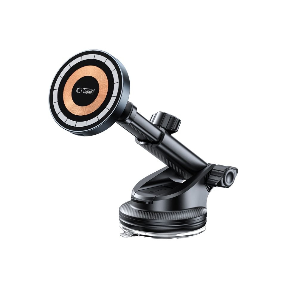 Tech-Protect MM15W-V5 MagSafe műszerfal- és szellőzőtartó vezeték nélküli töltéssel - fekete