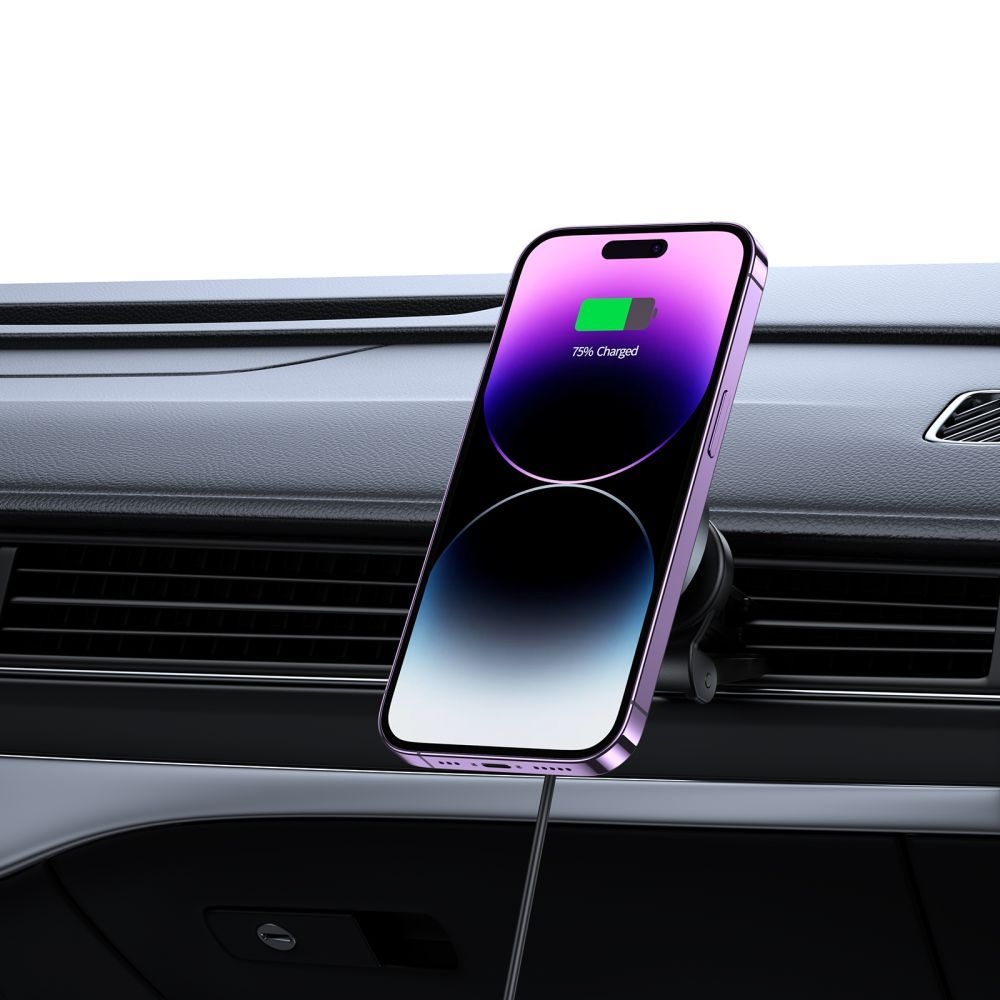 Tech-Protect MM15W-V5 Vent Car Mount 15W MagSafe tartó vezeték nélküli töltéssel - Fekete