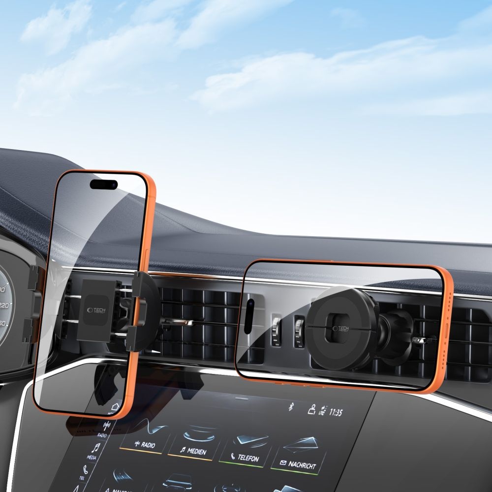 Tech-Protect N62 2in1 telefontartó MagSafe készülékkel műszerfalra és szellőzésre - fekete színben