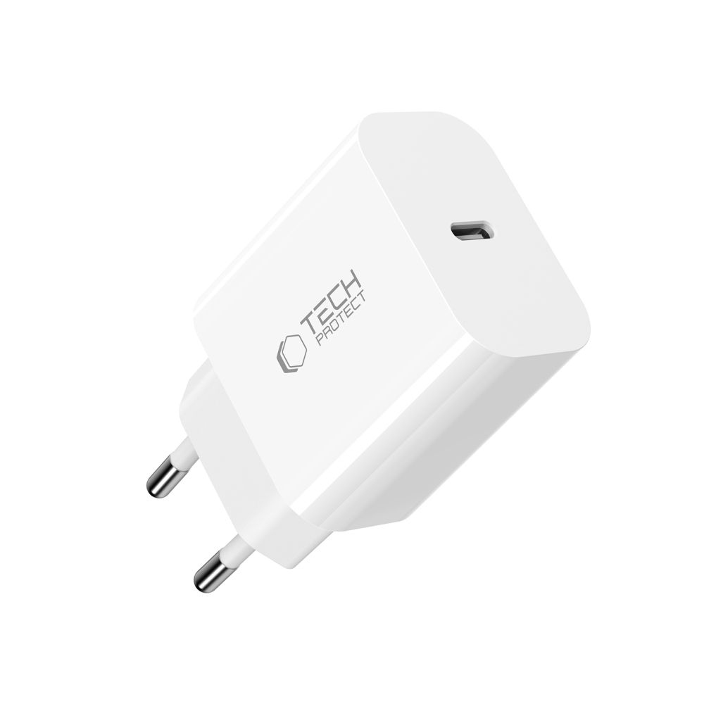 Tech-Protect NC20W PD 20W + villám/USB-C kábel - fehér