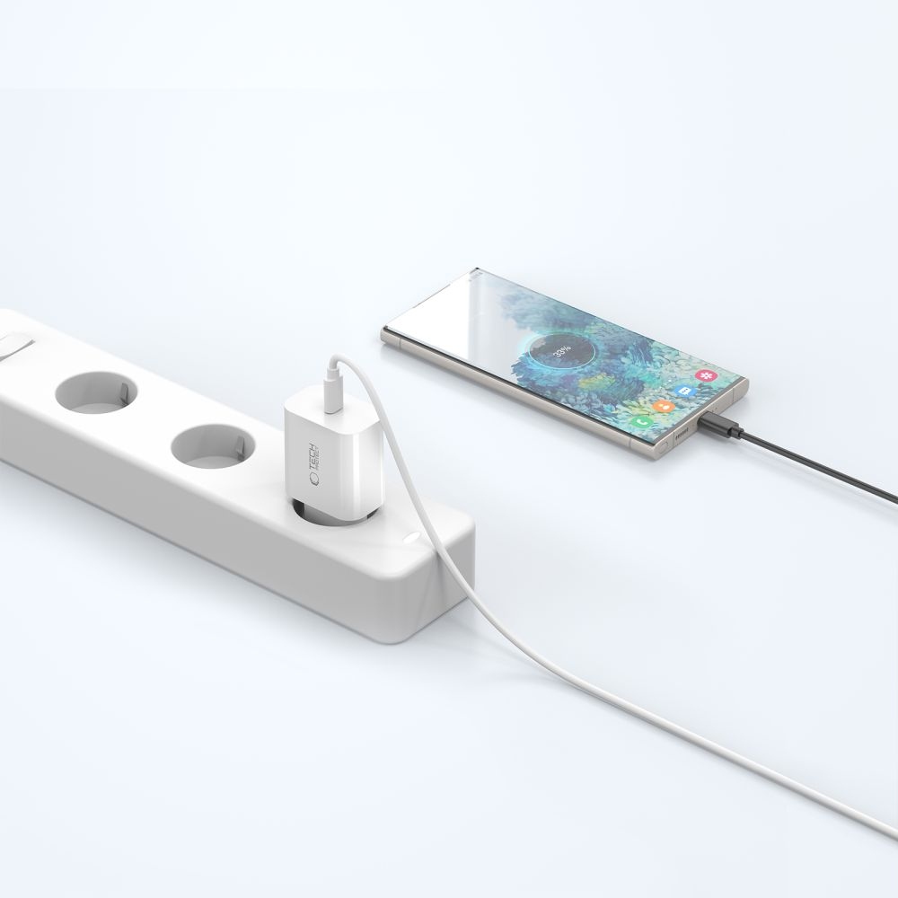 Tech-Protect NC20W PD 20W + USB-C/USB-C kábel - fehér