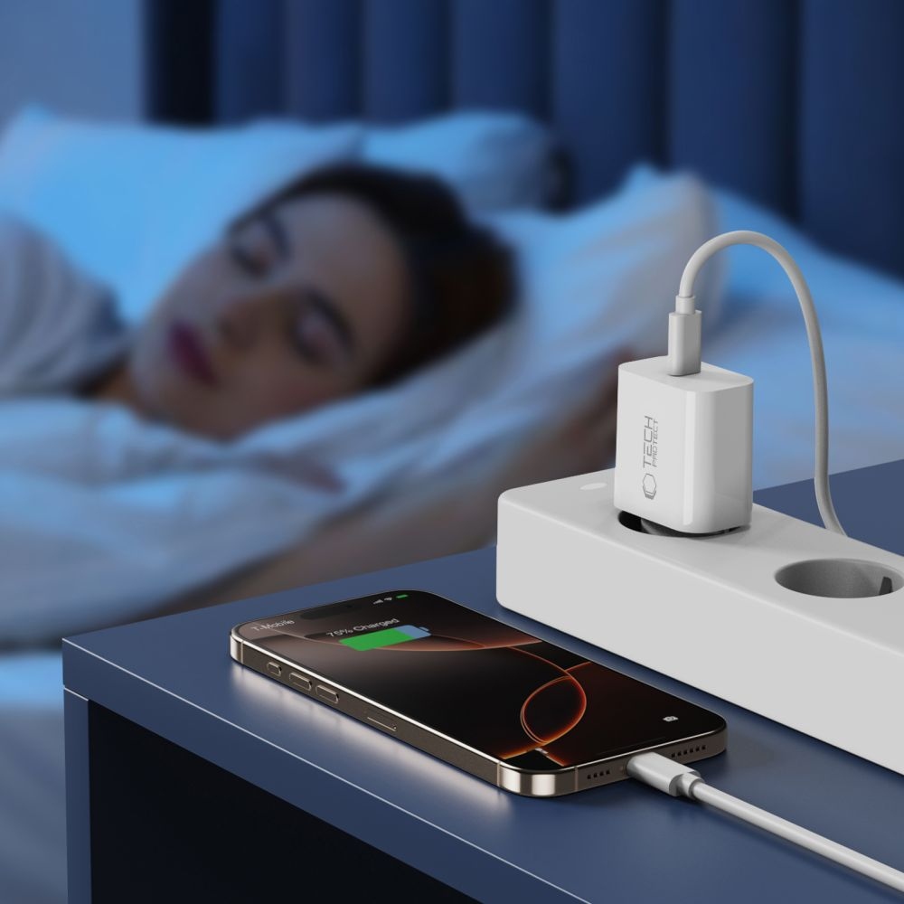 Tech-Protect NC20W PD 20W + USB-C/USB-C kábel - fehér
